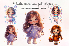 Little Summer Girl Clipart PNG Product Image 1