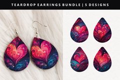 Valentine Teardrop Earring Sublimation PNG Design Product Image 1