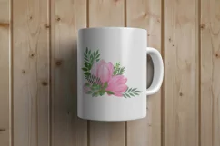 Magnolia Flower sublimation watercolor bouquet, PNG, JPEG Product Image 8