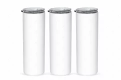 3 Skinny 20oz Tumblers Mockup | Full view wrap mockup Product Image 8
