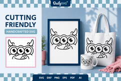 Monster Face SVG - Cartoon Monster Face Cut File Product Image 2