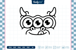 Monster Face SVG - Cartoon Monster Face Cut File Product Image 3