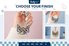 Monster Teardrop Keychain Laser Cut SVG Product Image 2
