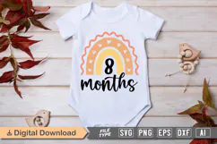 8 Months SVG | Baby Milestone SVG | Baby SVG | Newborn SVG Product Image 1