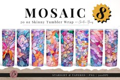 8 Mosaic Tumbler Wraps | 20 oz Skinny Tumbler Sublimation Product Image 1