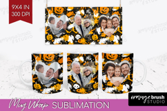 Halloween Photo Mug Wrap PNG - Brush Stroke Picture Frame Product Image 1