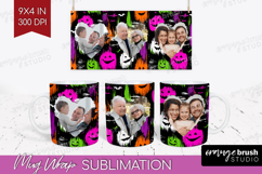 Halloween Photo Mug Wrap PNG - Brush Stroke Picture Frame Product Image 1