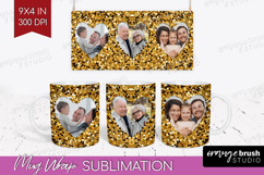 Glitter Photo Mug Wrap PNG - Sparkle Picture Frame Mug Product Image 1