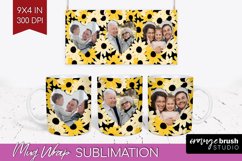 Retro Photo Mug Wrap PNG - Flowers Picture Frame Mug Product Image 1
