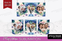 Floral Photo Mug Wrap PNG - Sping Flowers Picture Frame Mug Product Image 1