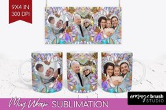 Stained Glass Photo Mug Wrap PNG - Flowers Picture Frame Mug Product Image 1