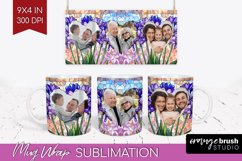 Stained Glass Photo Mug Wrap PNG - Flowers Picture Frame Mug Product Image 1