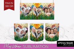 Stained Glass Photo Mug Wrap PNG - Flowers Picture Frame Mug Product Image 1