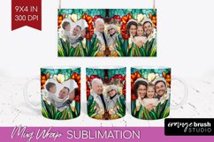 Stained Glass Photo Mug Wrap PNG - Flowers Picture Frame Mug Product Image 1