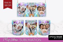 Stained Glass Photo Mug Wrap PNG - Flowers Picture Frame Mug Product Image 1