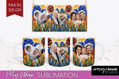 Stained Glass Photo Mug Wrap PNG - Flowers Picture Frame Mug Product Image 1