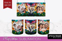Stained Glass Photo Mug Wrap PNG - Flowers Picture Frame Mug Product Image 1