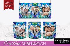 Stained Glass Photo Mug Wrap PNG - Flowers Picture Frame Mug Product Image 1