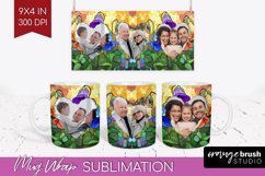 Stained Glass Photo Mug Wrap PNG - Flowers Picture Frame Mug Product Image 1