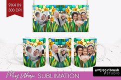Stained Glass Photo Mug Wrap PNG - Flowers Picture Frame Mug Product Image 1