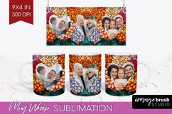 Stained Glass Photo Mug Wrap PNG - Flowers Picture Frame Mug Product Image 1