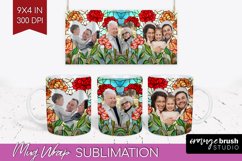 Stained Glass Photo Mug Wrap PNG - Flowers Picture Frame Mug Product Image 1