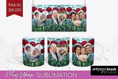 Stained Glass Photo Mug Wrap PNG - Flowers Picture Frame Mug Product Image 1