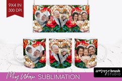 Stained Glass Photo Mug Wrap PNG - Flowers Picture Frame Mug Product Image 1