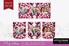 Valentines Day Photo Mug Wrap PNG - Heart Picture Frame Mug Product Image 1