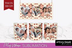 Valentines Day Photo Mug Wrap PNG - Heart Picture Frame Mug Product Image 1