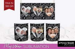 Valentines Day Photo Mug Wrap PNG - Heart Picture Frame Mug Product Image 1