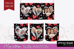Valentines Day Photo Mug Wrap PNG - Heart Picture Frame Mug Product Image 1
