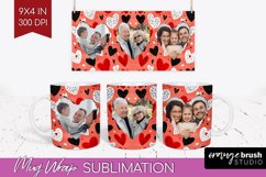 Valentines Day Photo Mug Wrap PNG - Heart Picture Frame Mug Product Image 1