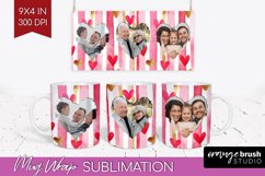 Valentines Day Photo Mug Wrap PNG - Heart Picture Frame Mug Product Image 1