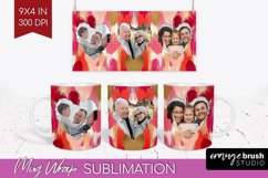 Valentines Day Photo Mug Wrap PNG - Heart Picture Frame Mug Product Image 1