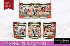 Floral Photo Mug Wrap PNG - Peony Flower Picture Frame Mug Product Image 1
