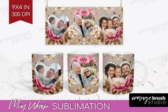 Floral Photo Mug Wrap PNG - Peony Flower Picture Frame Mug Product Image 1