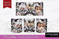 Floral Photo Mug Wrap PNG - Peony Flower Picture Frame Mug Product Image 1