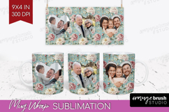 Floral Photo Mug Wrap PNG - Peony Flower Picture Frame Mug Product Image 1
