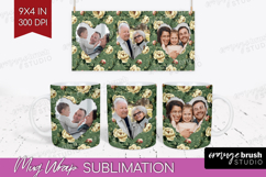 Floral Photo Mug Wrap PNG - Peony Flower Picture Frame Mug Product Image 1
