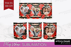 Floral Photo Mug Wrap PNG - Peony Flower Picture Frame Mug Product Image 1