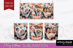 Floral Photo Mug Wrap PNG - Peony Flower Picture Frame Mug Product Image 1