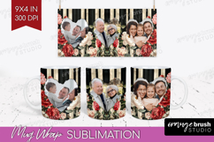 Floral Photo Mug Wrap PNG - Peony Flower Picture Frame Mug Product Image 1