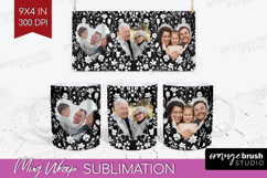 Retro Flowers Photo Mug Wrap PNG - Floral Picture Frame Mug Product Image 1