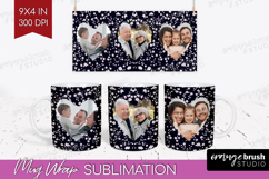 Retro Flowers Photo Mug Wrap PNG - Floral Picture Frame Mug Product Image 1