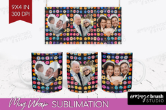 Retro Flowers Photo Mug Wrap PNG - Floral Picture Frame Mug Product Image 1