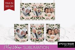 Flowers Photo Mug Wrap PNG - Vintage Floral Picture Frame Product Image 1