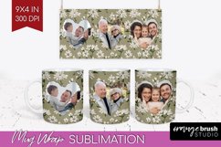Flowers Photo Mug Wrap PNG - Vintage Floral Picture Frame Product Image 1