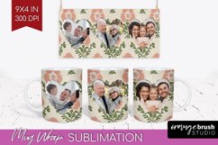 Flowers Photo Mug Wrap PNG - Vintage Floral Picture Frame Product Image 1