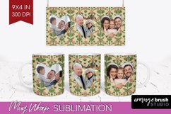 Flowers Photo Mug Wrap PNG - Vintage Floral Picture Frame Product Image 1